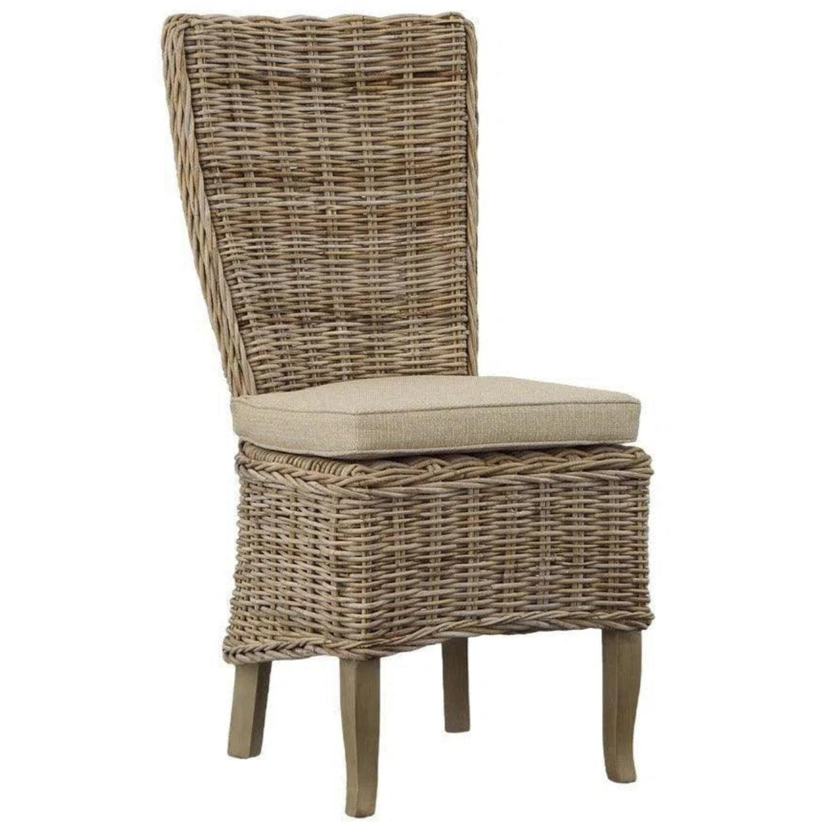 Woven Kubu Highback Side Chair, 19 × 20 × 42.5 in.