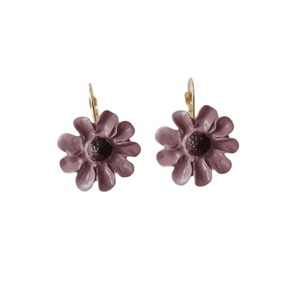 Enamel Flower Stud Earrings, Purple featuring delicate purple flower design, perfect as jewelry gifts or kitchen and dining decor accents from Knotty and Board.