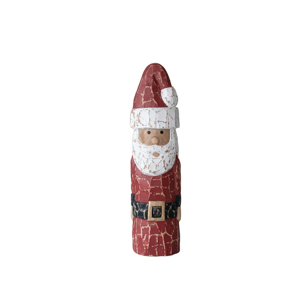 Handmade Mango Wood Santa, 16 in.