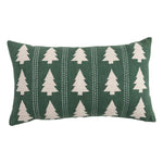 Tree Pattern Lumbar Pillow, Green & Natural, 24 X 14
