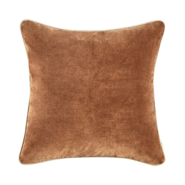 Heirloom Velvet Pillow, Hazel, 22 X 22 in. features a soft, plush texture in a warm hazel tone, perfect for adding cozy decor and style to any room from Knotty and Board.