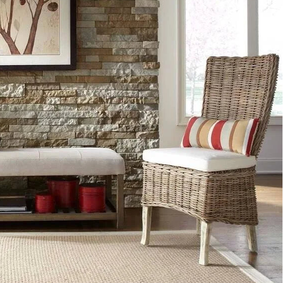 Woven Kubu Highback Side Chair, 19 × 20 × 42.5 in.