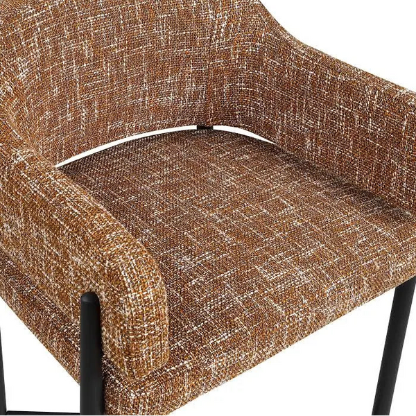 Damsal Fabric Upholstered Dining Chair, Cognac, 23.5 X 20.5 X 31
