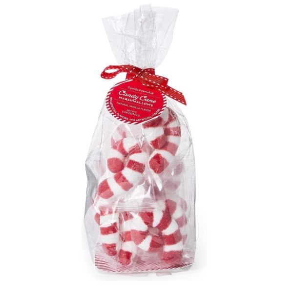 Candy Cane Sugar Coated Marshmallow Candy, Vanilla, 4.2 oz.