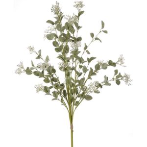 Seeded Eucalyptus Bundle, 34.5 in. featuring delicate green leaves and small white seed clusters, ideal for adding natural decor accents to any room with Knotty and Board style.