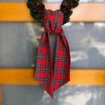 Wreath Sash, Cotton, Red Tartan Plaid, 5.5 X 55 in. 3