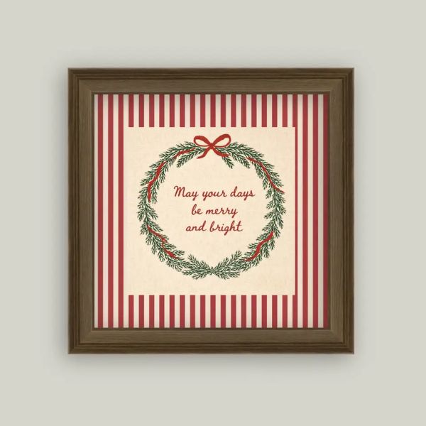 Merry & Bright Wall Art, 9 X 9 in.