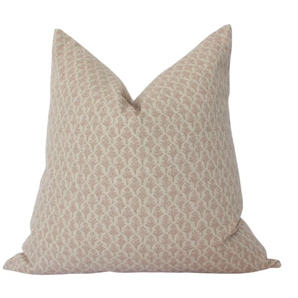 Lotus Floral Throw Pillow, Blush, 14 X 20 in. featuring a subtle floral pattern in soft blush tones, perfect for adding elegant decor and cozy style to any living space.