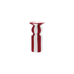 Ceramic Striped Taper Holder, Red & White, 3 X 6