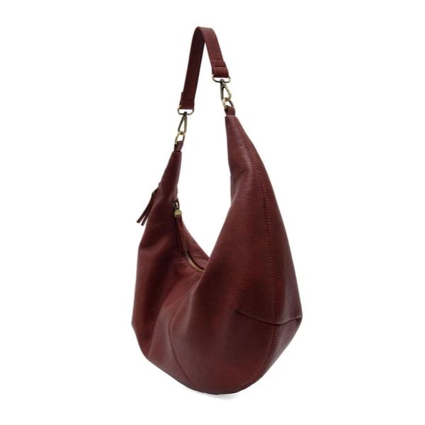 Rhea Slouchy Crescent Shoulder/Crossbody Bag, Ruby
