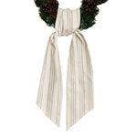 Wreath Sash, Linen Blend, Beige Stripe, 5.5 X 55 in. 1
