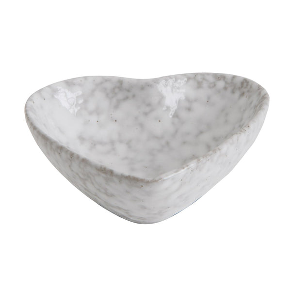 Stoneware Heart Dish, Antique White Finish