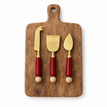 Red Marble Handled Cheese Knives, Set of 3, 7.75 in. 2