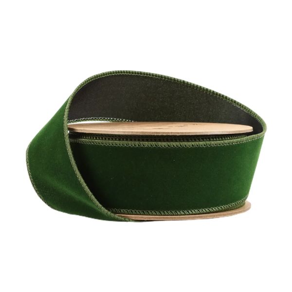 Wired Velvet 1.5 in. Ribbon, Spruce, 10 Yd.