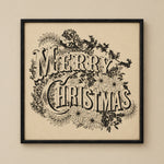 Vintage Merry Christmas Wall Art, Black, 22 in. 2