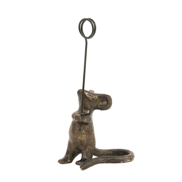 Cast Iron Mouse Card Holder, 4 in.