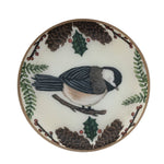 Metal Dish/Coaster w/ Holiday Songbird, 4