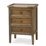 Eton 3-Drawer End Table, Straw Wash, 19 × 13 × 26 in. 1
