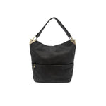 Darcy Zip Front Pocket Bucket Bag, Black 2