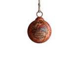 Merry Christmas Santa Metal Red Ball Ornament, 4 in. 1