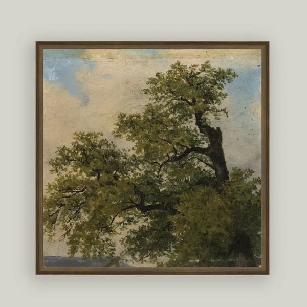 Painted Trees Framed Antique Art, 24 X 24 in.