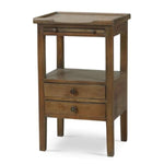 Eton 2-Drawer Side Table with Pull-Out Shelf, Straw Wash, 17 × 13 × 27 in. 1