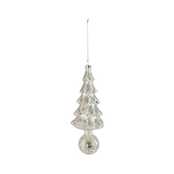 Mercury Glass Tree Ornament w/ Ball Base, 7 in.