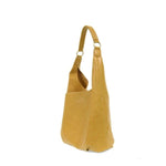 Dani Vintage Hobo Bag with Faux Suede Trim, Saffron 2