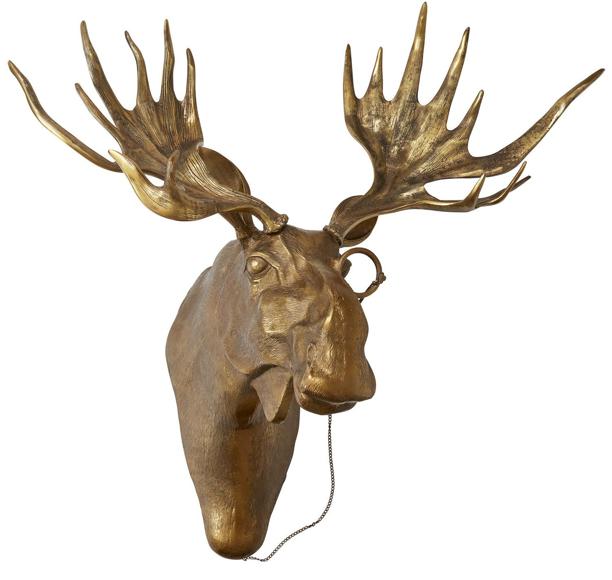 E&E Brass Wall Mount, Moose, Eugene, 43.5 X 27 X 46.5 in.