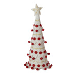 Handmade Wool Felt Tree with Star & Pom Poms, 17