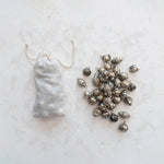 Embossed Mercury Glass Ornaments, silver, in Muslin Bag, 1 in. 2