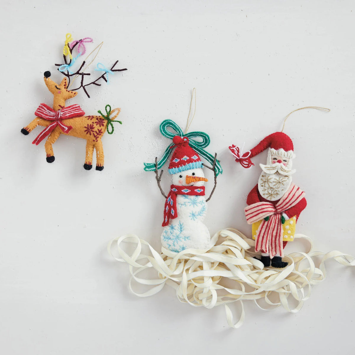 Wool Felt Ornament, Snowman, 7.5