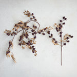 Berry Stem with Glitter, Gold & Burgundy, 23.5