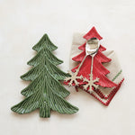 Tree Shaped Ceramic Plate, Red, 11.5 in. 2