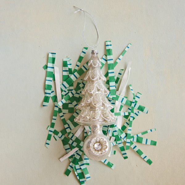 Mercury Glass Tree Ornament w/ Ball Base, 7 in.