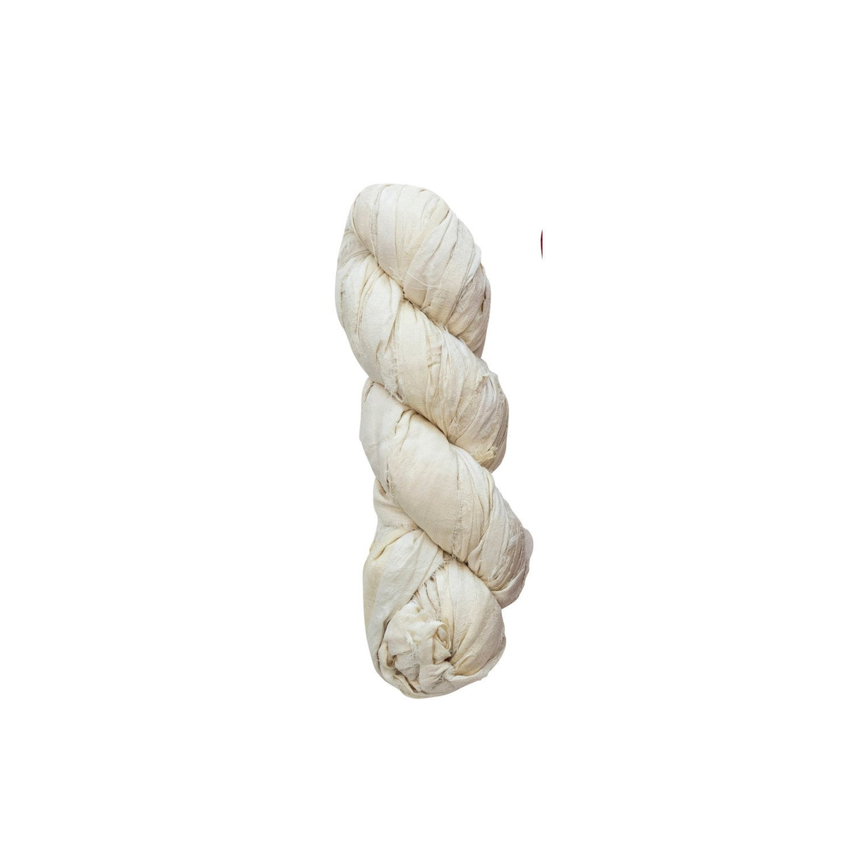 Recycled Torn Silk Ribbon, Ivory, 70-75 yd