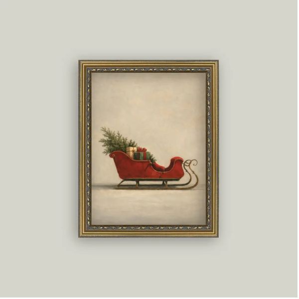 Open Sleigh Wall Art, 8 X 10 in.
