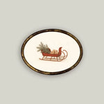 Red Sleigh Oval Wall Art, 16 X 12 in. 2
