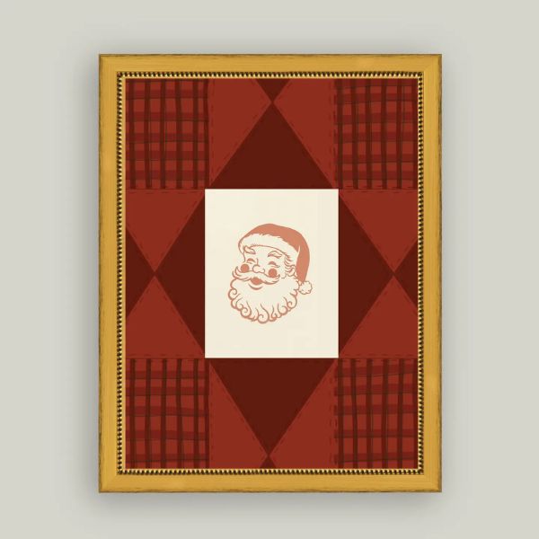 Plaid St. Nick, 7 X 9 in.