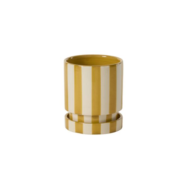 Saffron Pot with Saucer, 5 X 5.75 in.