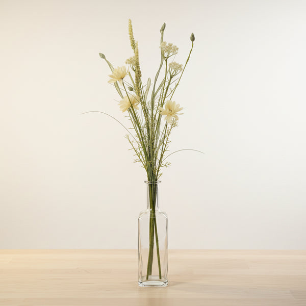 Wildflower Spray, Cream, 20 in. featuring delicate cream-colored artificial wildflowers with green stems, perfect for adding natural decor to any room from Knotty and Board.