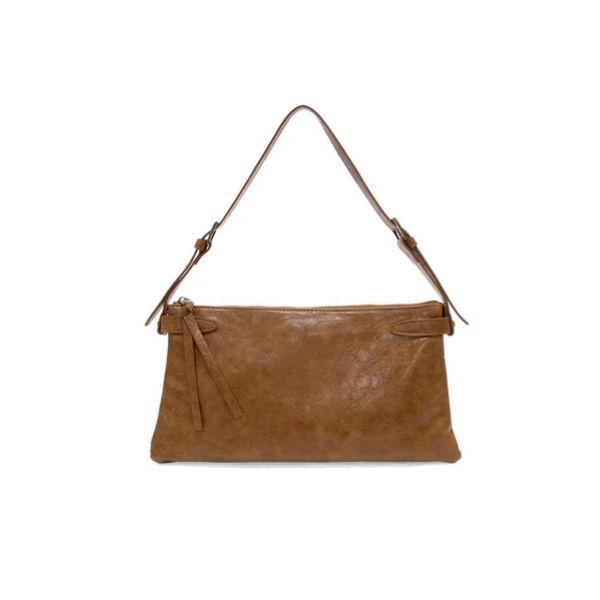 Eve Trapeze Shoulder Bag, Saddle