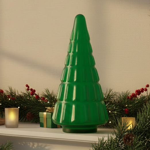 Emerald Geo Dimple Brass Christmas Tree, 5.5 x 12 in.